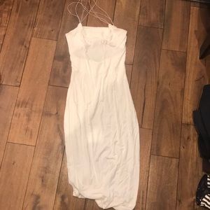 T by Alexander Wang fitted white midi dress
